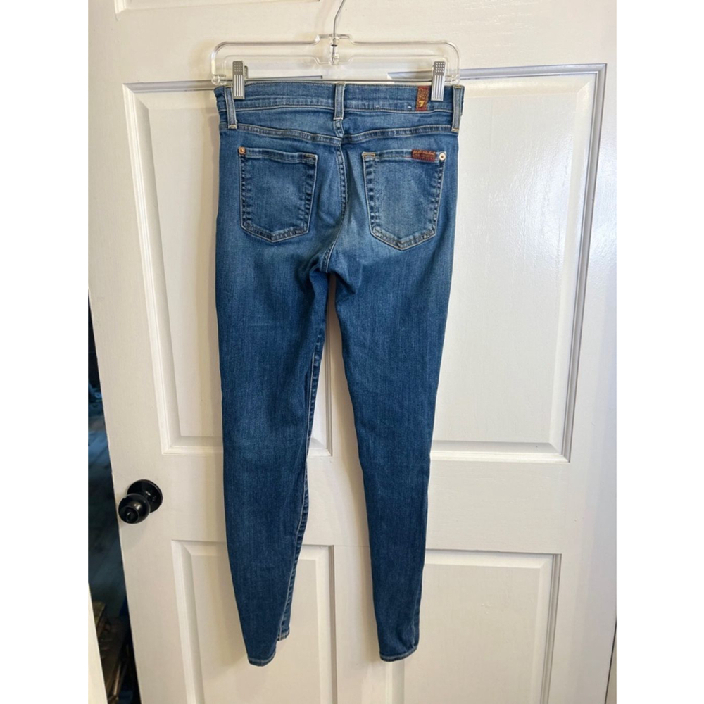 Women's 7 For All Mankind The Skinny Jeans - Size 26 Blue - Picture 3 of 11